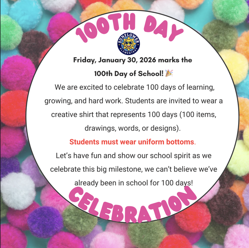 Sunflower 100th Day of School