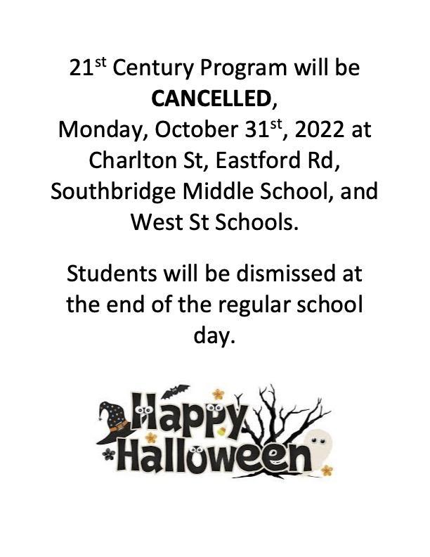 Flyer for program cancellation. All information is also in the body of the post.