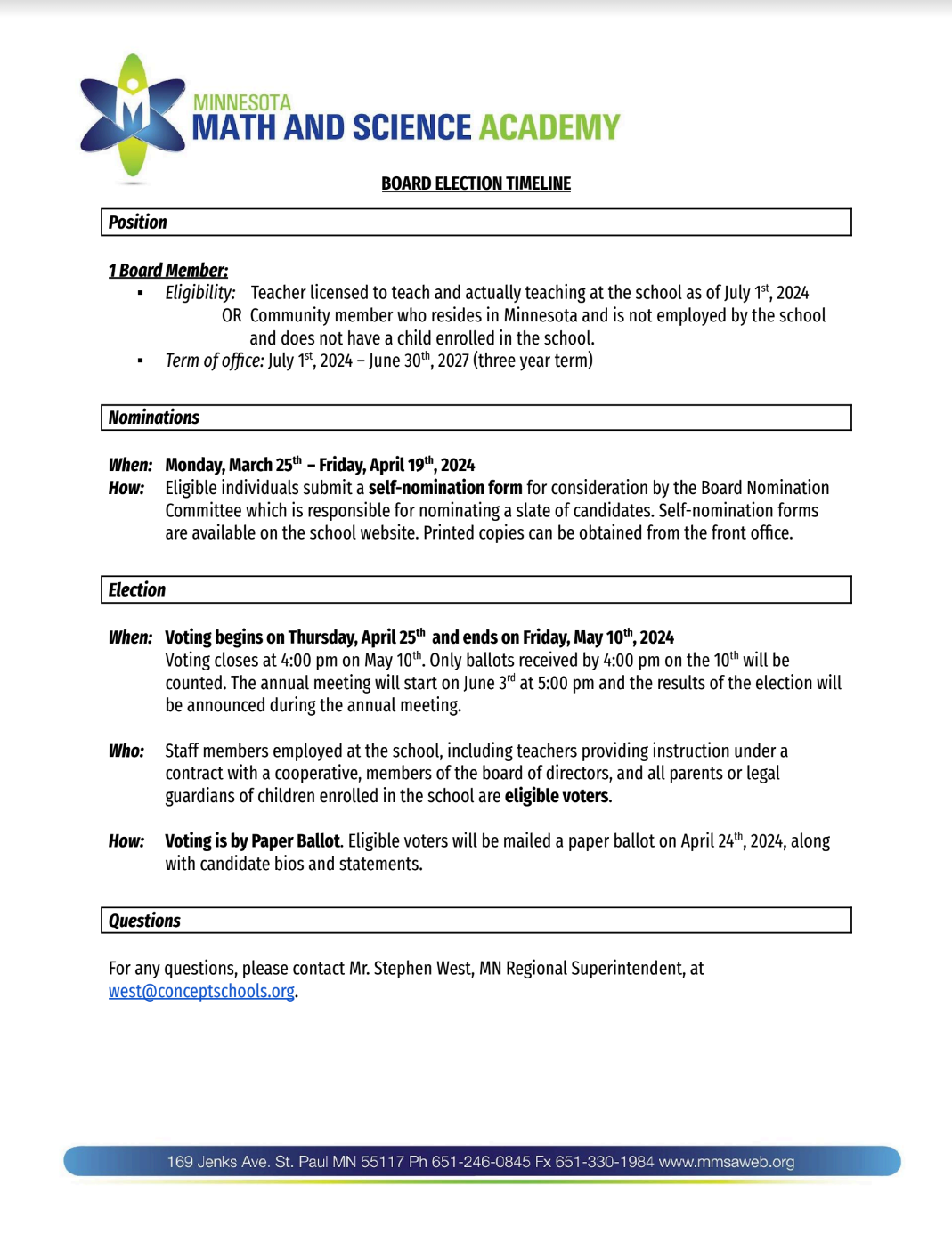 Board Election Information