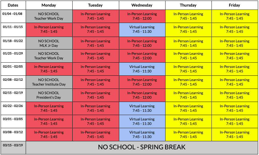 Weekly Virtual Schedule