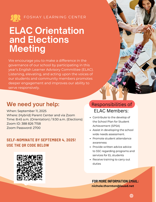 ELAC Orientation and Elections Meeting Featured Photo