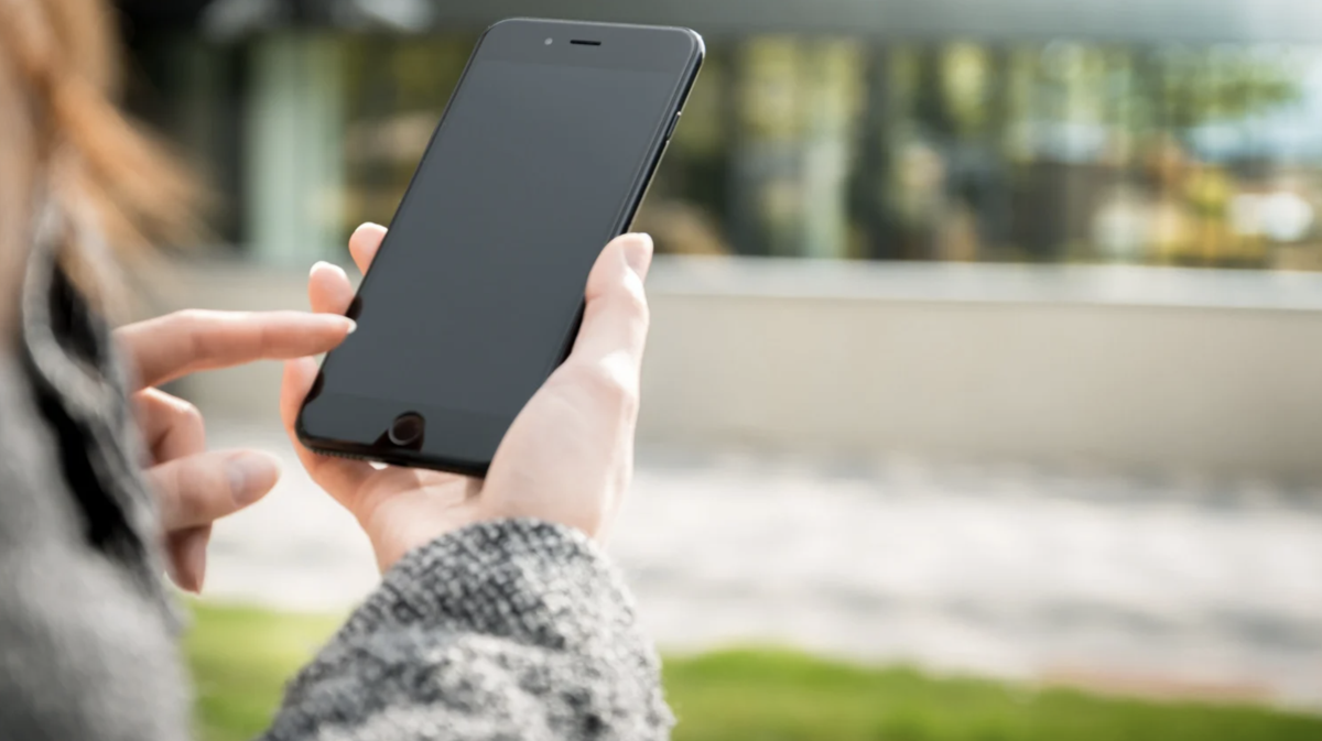 A person holding a cell phone