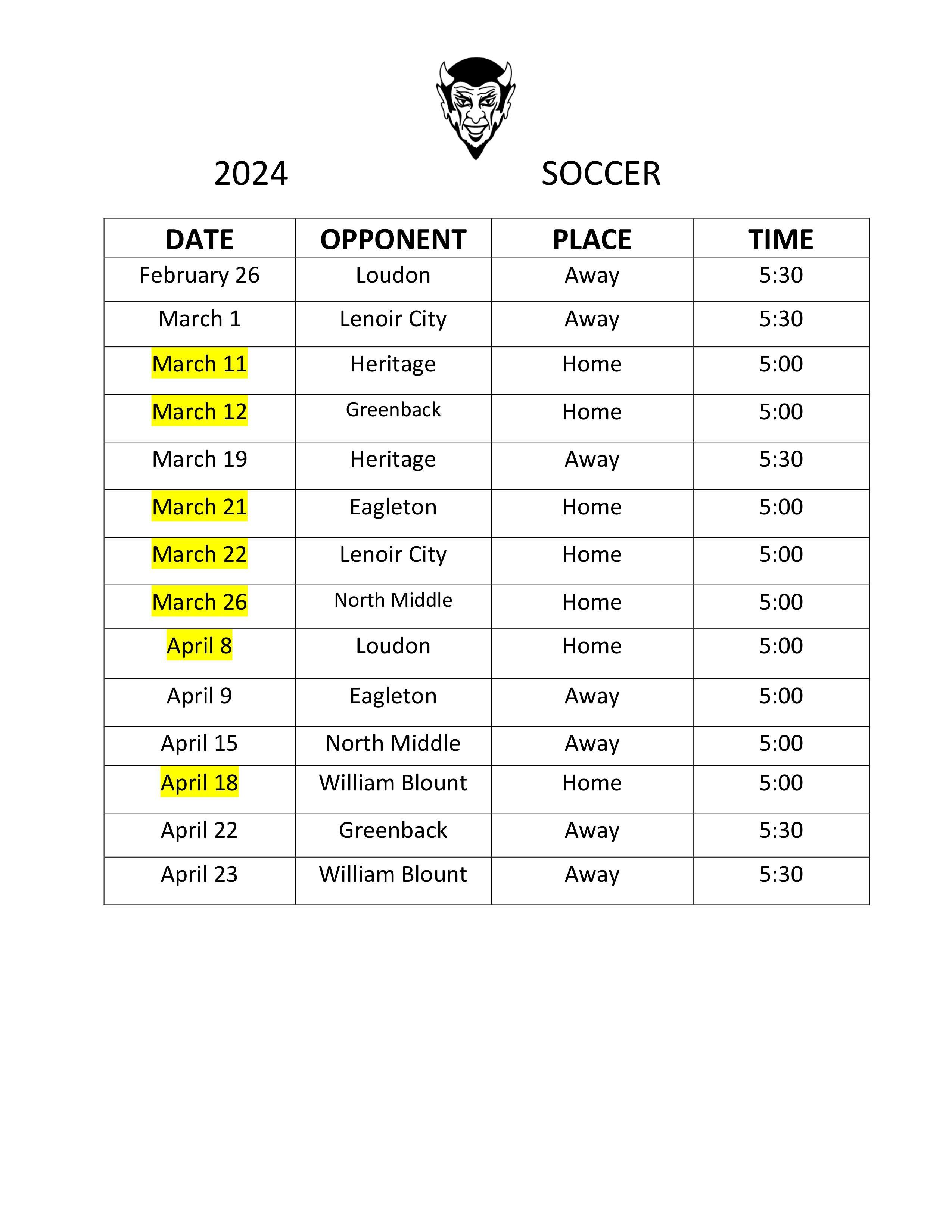 Soccer – Soccer – Vonore Middle School