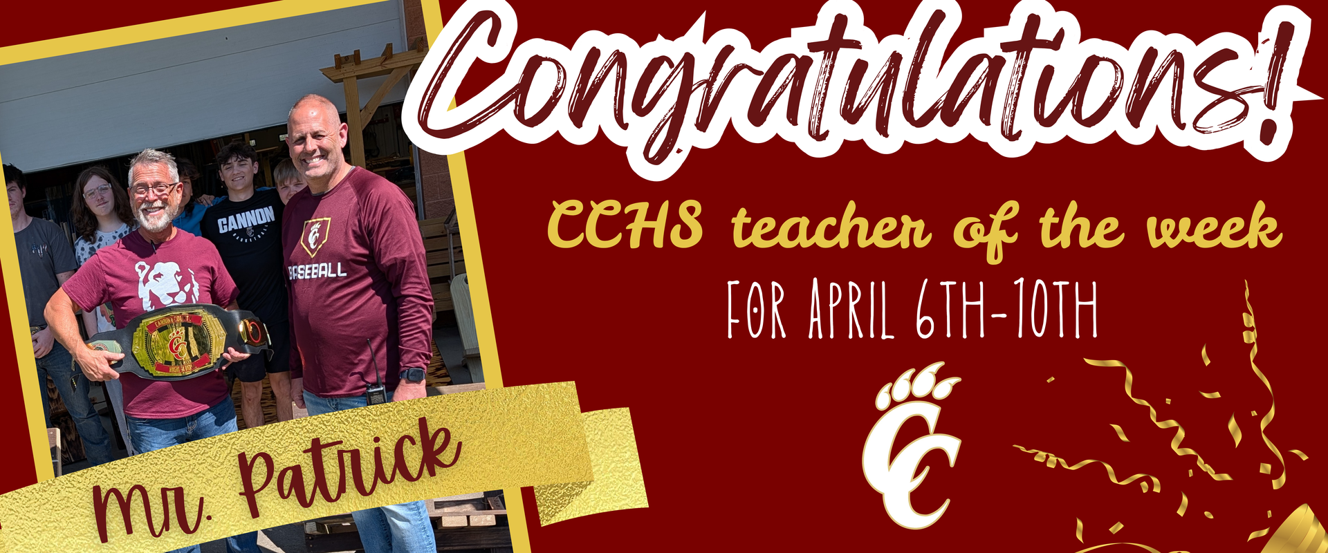 Teacher of the Week - Mr. Patrick