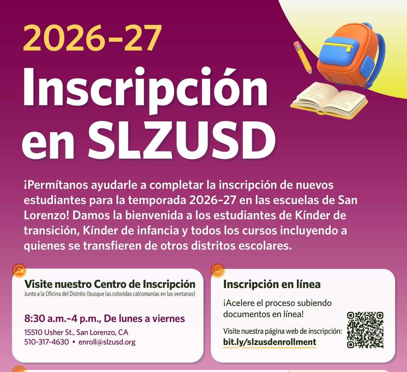 Cropped version of Spanish-language enrollment flyer