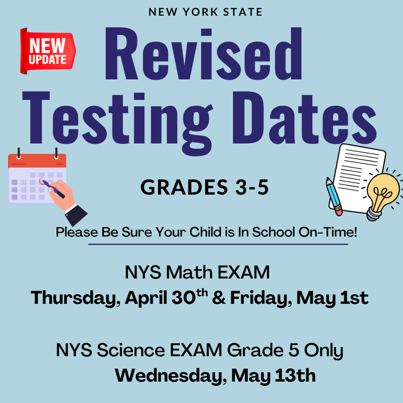 revised testing dates flyer