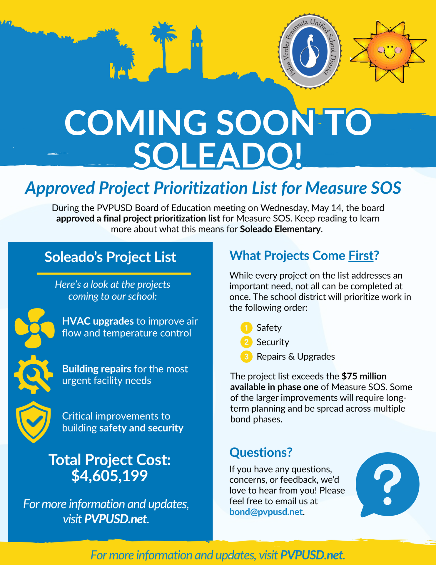 Coming Soon - Approved Project Prioritization List for Measure SOS