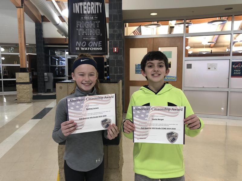 6th Grade Citizenship Winners