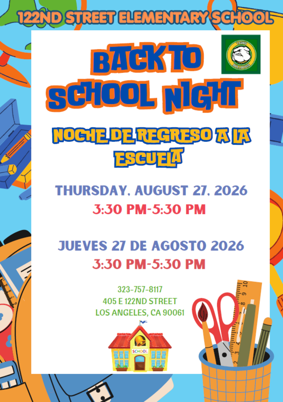 Flyer showcasing the Back to School night