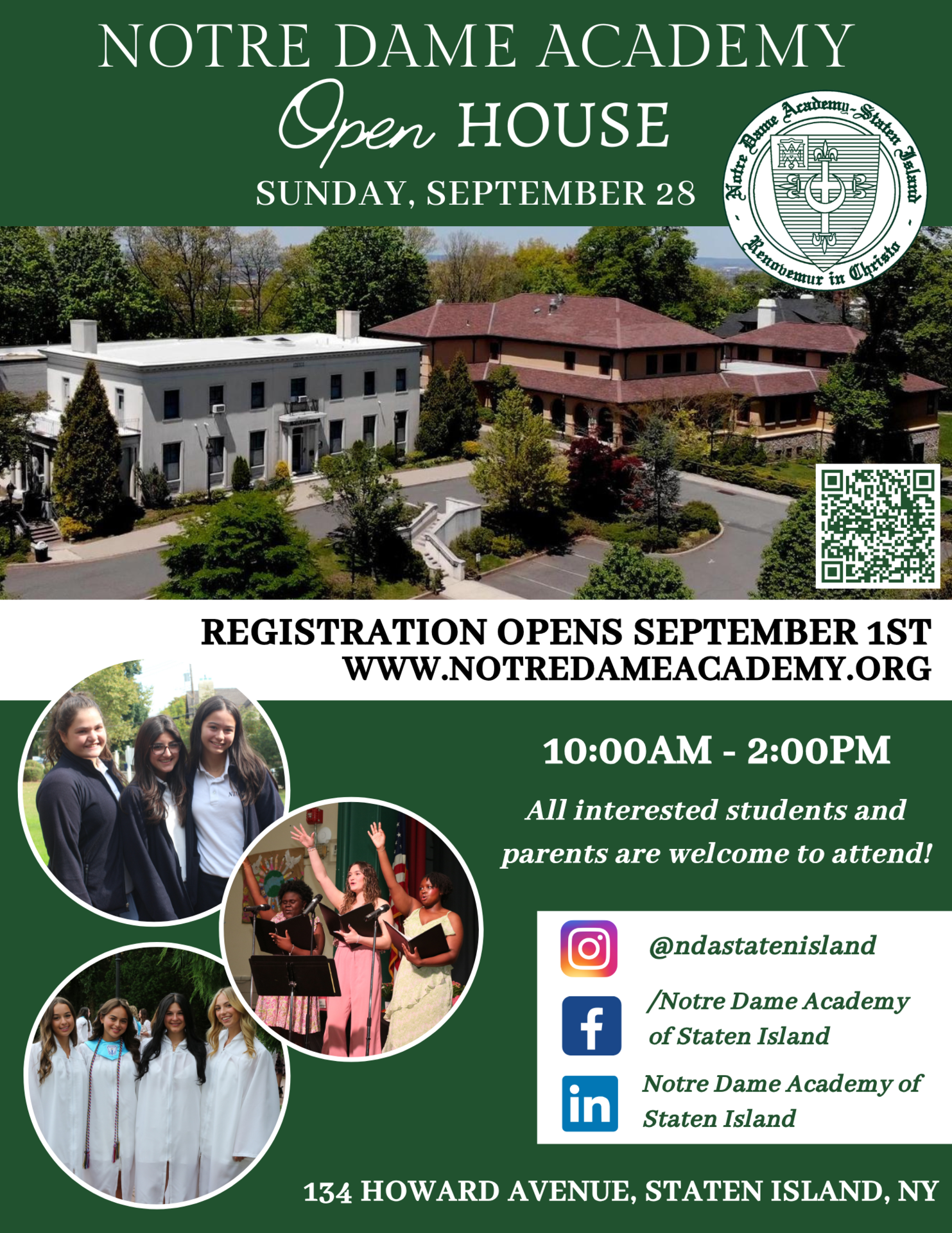 Save the Date - High School Open House - Sunday, September 28th