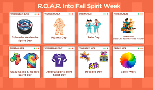 Calendar of Spirit Week Themes