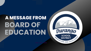 District logo and "message from the board" graphic