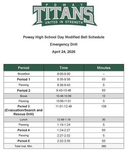 modified bell schedule drill april 24