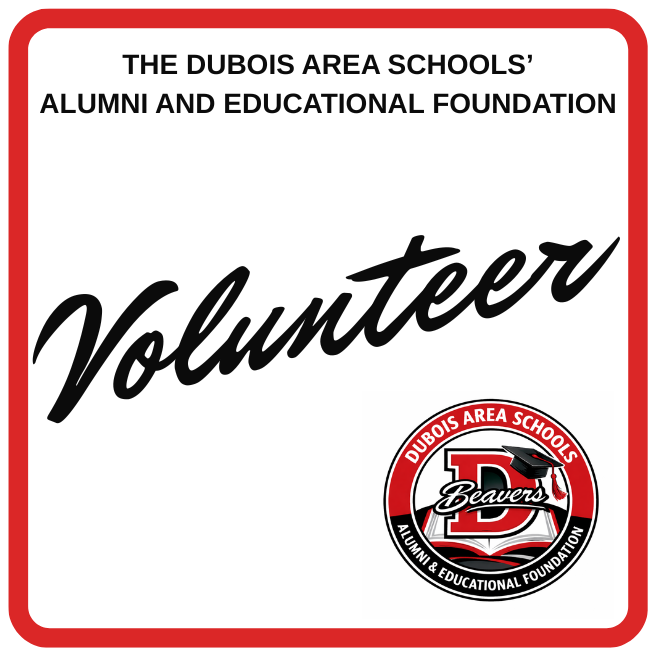 DuBois Area Schools' Alumni and Educational Foundation Logo and Volunteer Graphic