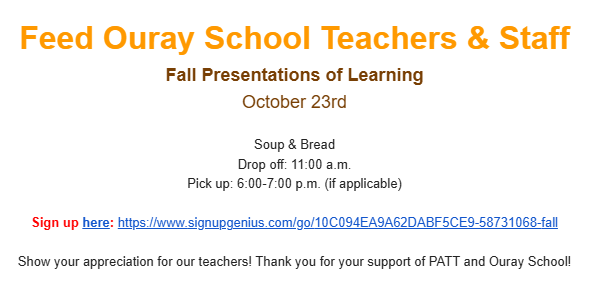 Fall POL Food Sign Ups