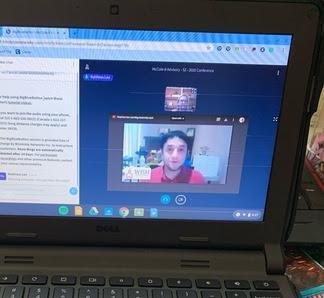 Teacher on screen teachng
