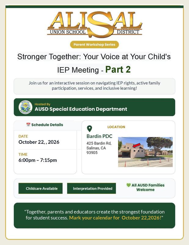 Graphic with details about Special Education meeting on Oct. 22, 2026