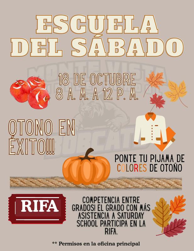 Saturday School Flyer Spanish