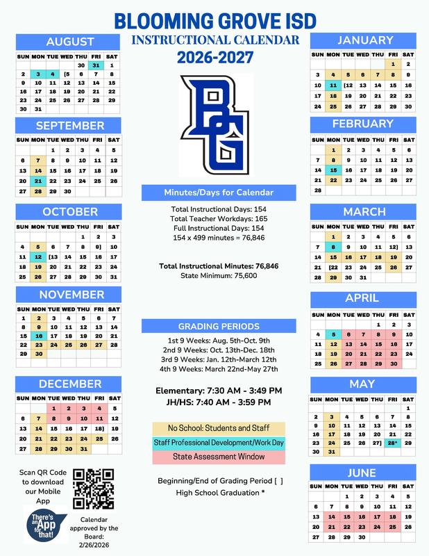 2026 - 2027 Instructional Calendar Featured Photo