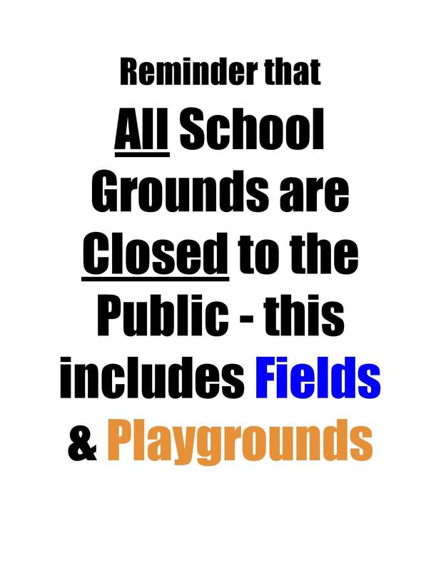 Reminder that School Grounds are Closed to the Public Featured Photo