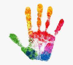 colorful paint handprint