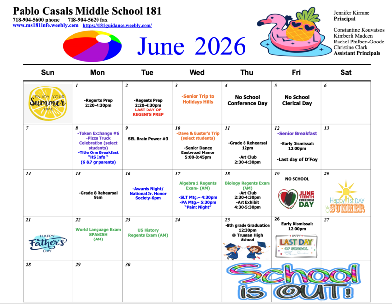 June Calendar