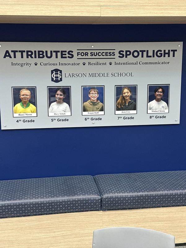 wall display of photos in commons area