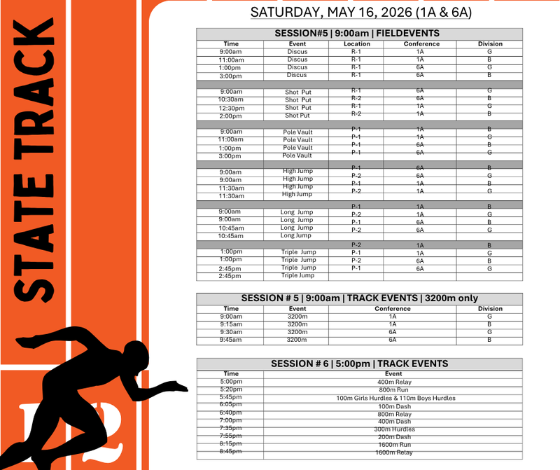 State Track Schedule Featured Photo