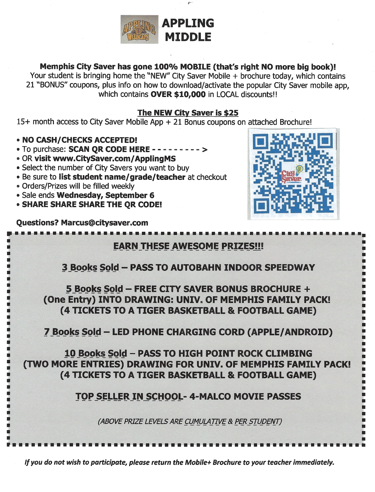 CitySaver Fundraiser | Appling Middle School