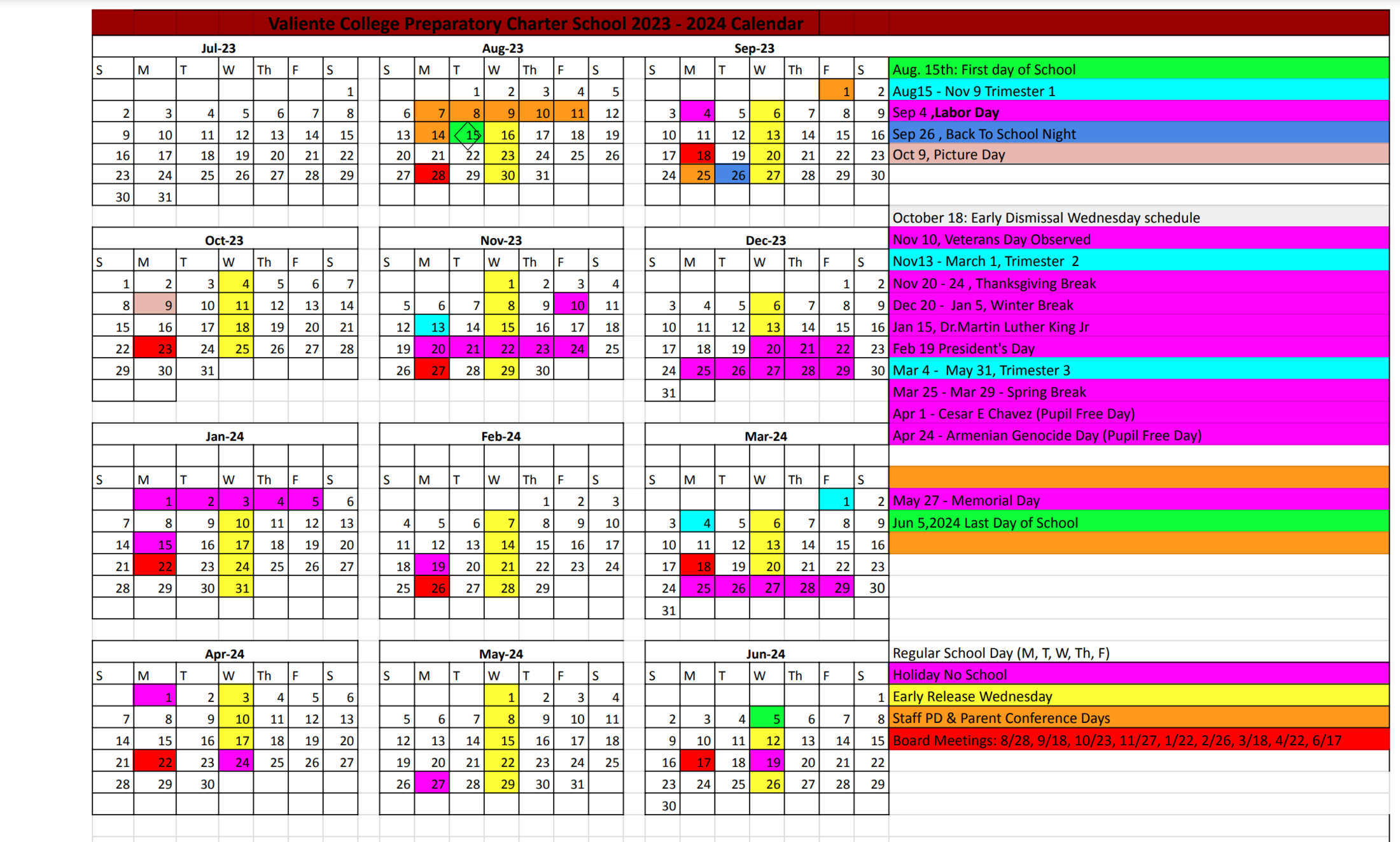 Bell Schedule – Students – Valiente College Preparatory Charter School Bell Schedule – Students – Valiente College Preparatory Charter School