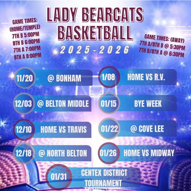 Lady bearcats bb game schedule