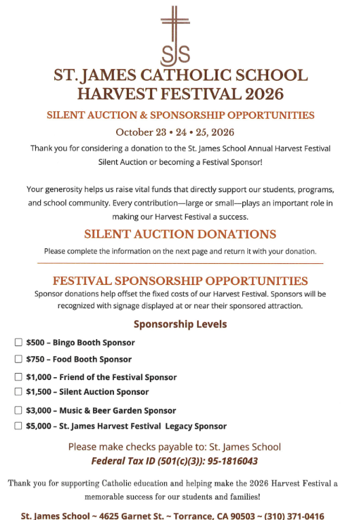 Sponsors & Donors Needed! - Harvest Festival Featured Photo