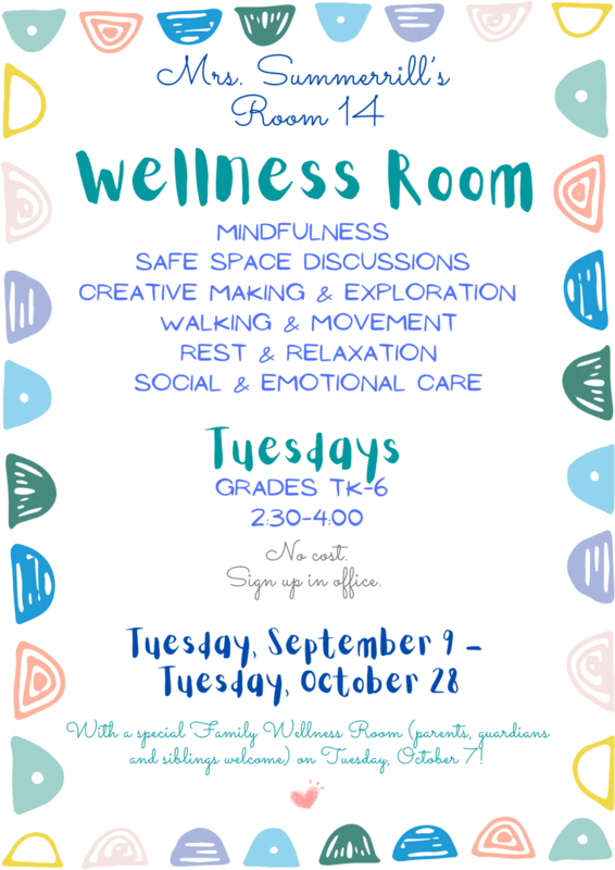 Wellness Room, Tuesdays from 2:30-4:00 Featured Photo