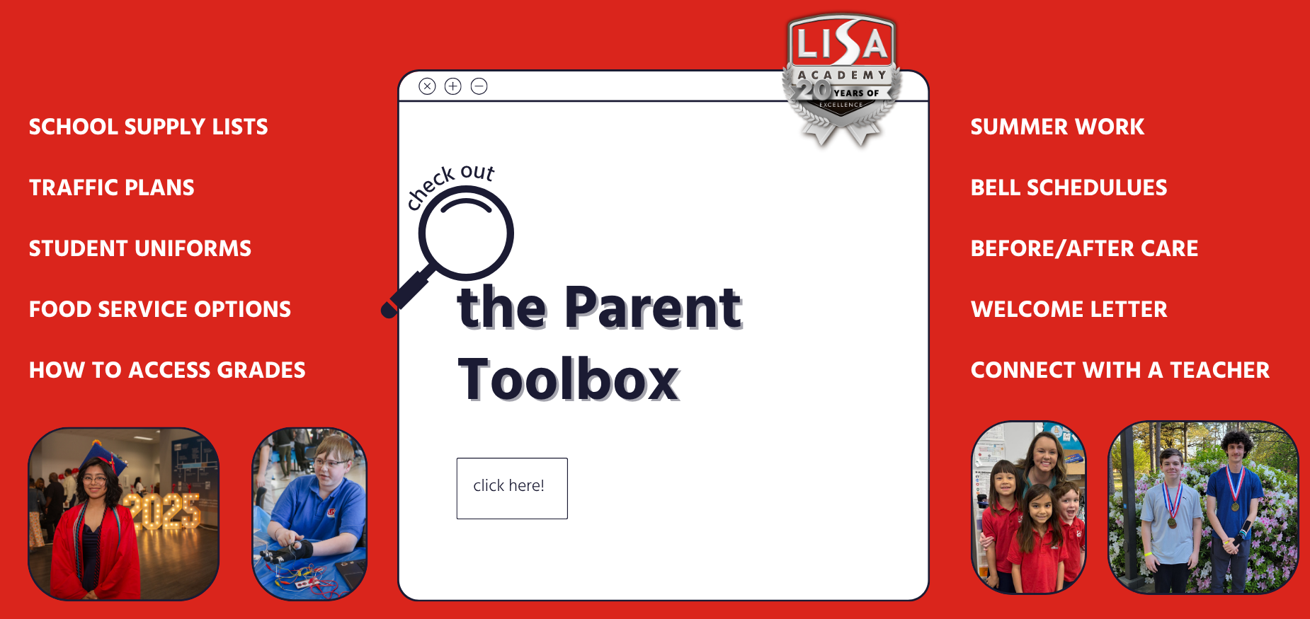 LISA Academy parent toolbox starting school information