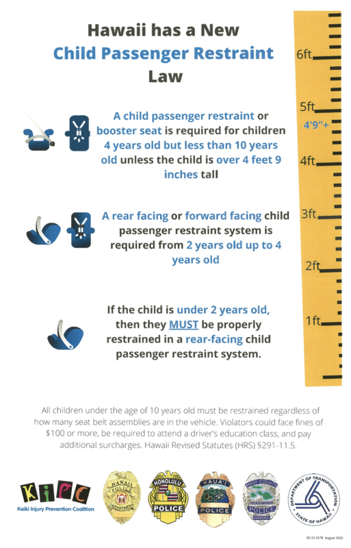 New Child Passenger Restraint Law in Hawaii Alvah Scott Elementary