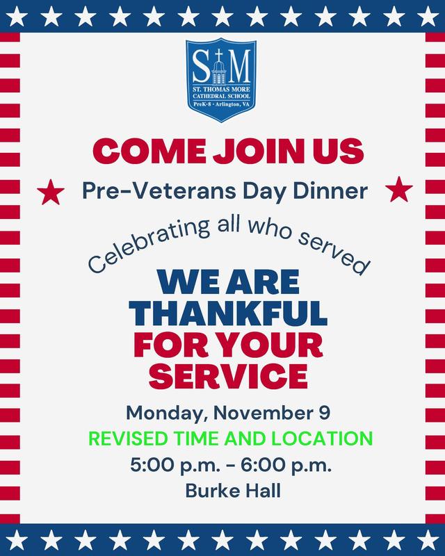 Join Us for the STM Pre-Veterans Day Dinner sponsored by Military Families Group Featured Photo