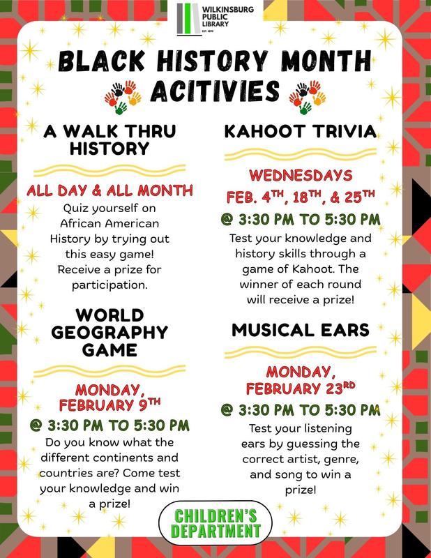 black history month activities at the wilkinsburg library