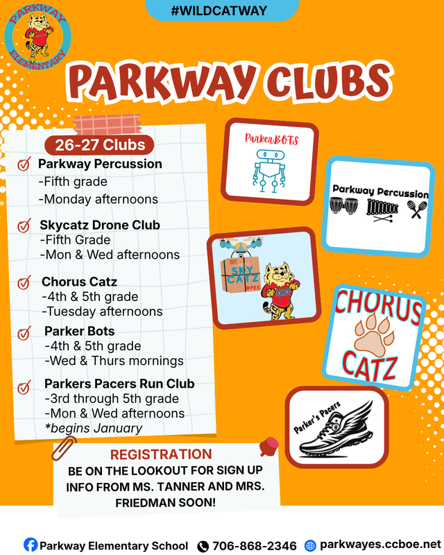 listing of clubs available at Parkway