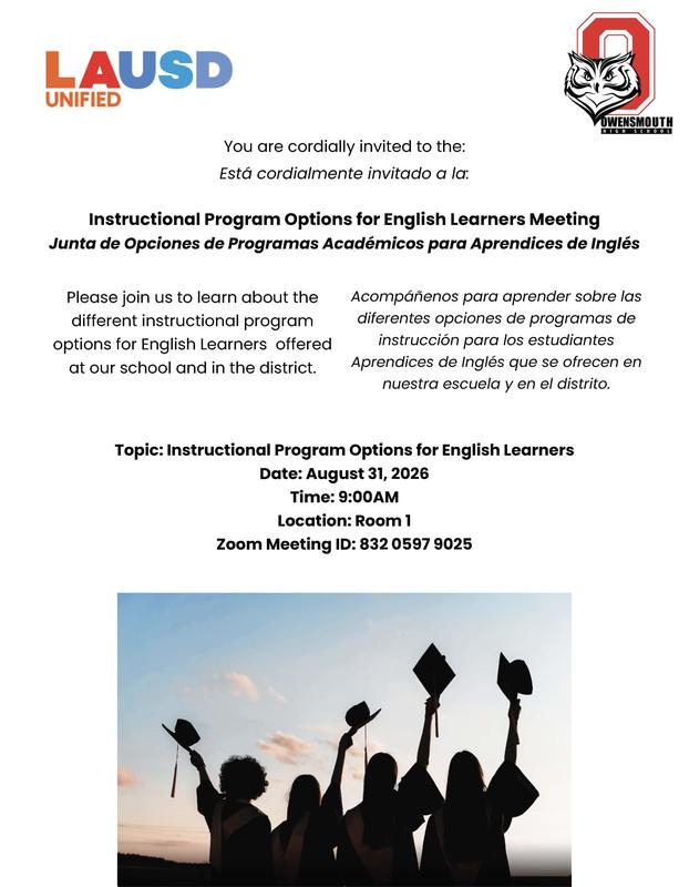 LAUSD EL Program Options Flier Meeting at Owensmouth