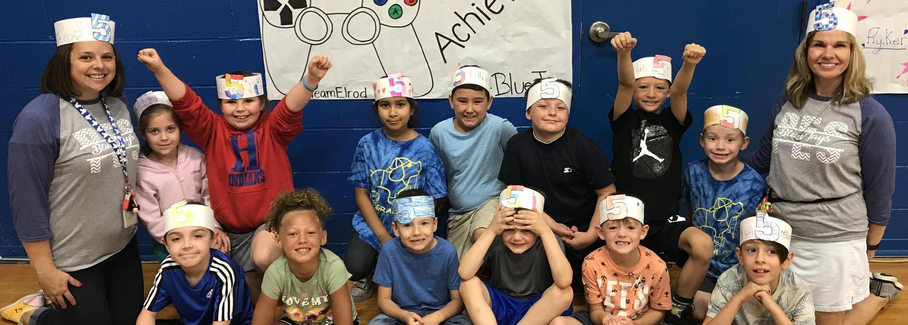 Pegram Elementary School students celebrate the school's Level 5 TVAAS score.