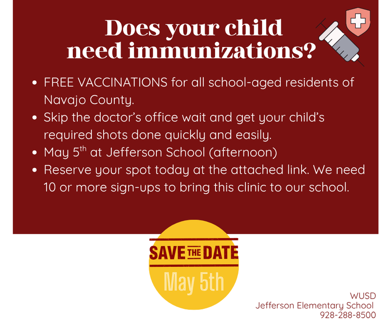 Free shot clinic May 5