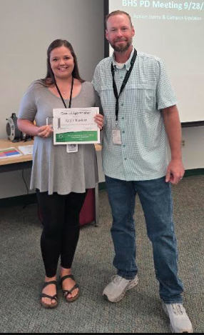 Kayla Kastner receives BHS Gem of Appreciation!