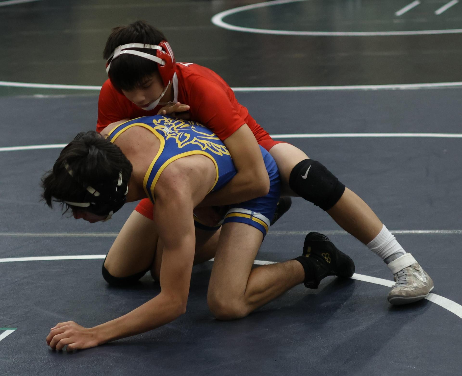 Boys wrestling in the Liberty Duals event 41