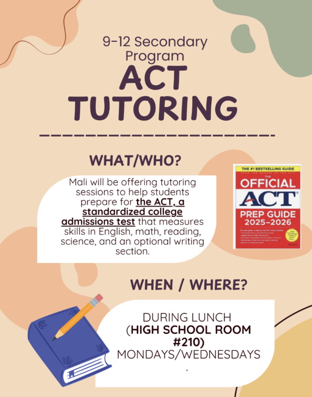 ACT Tutoring Now Available for 9–12 Secondary Program Students