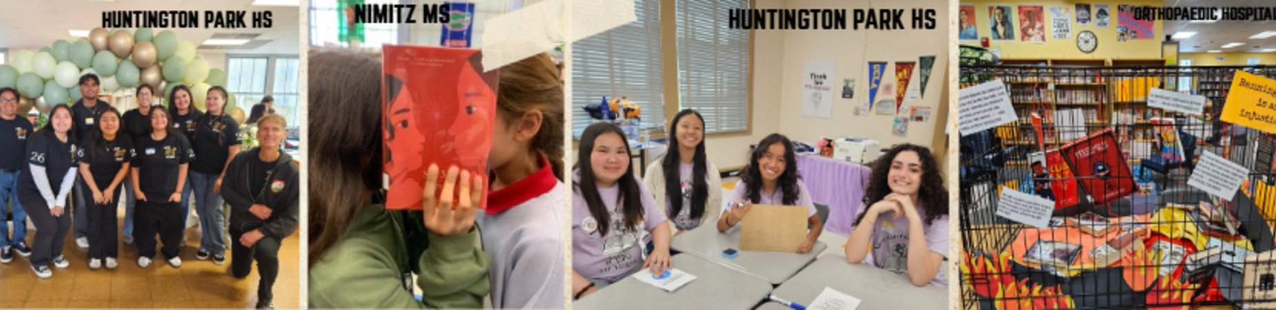 photo collage of different events hosted in or by school libraries