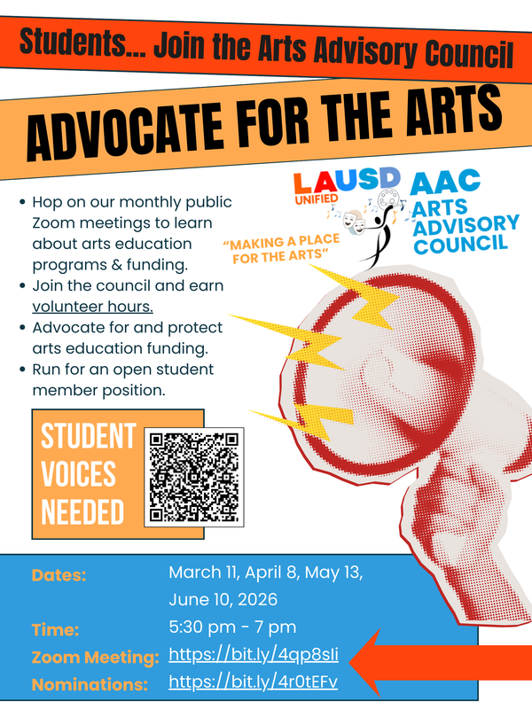 The Arts Advisory Council -  Student Voices Needed