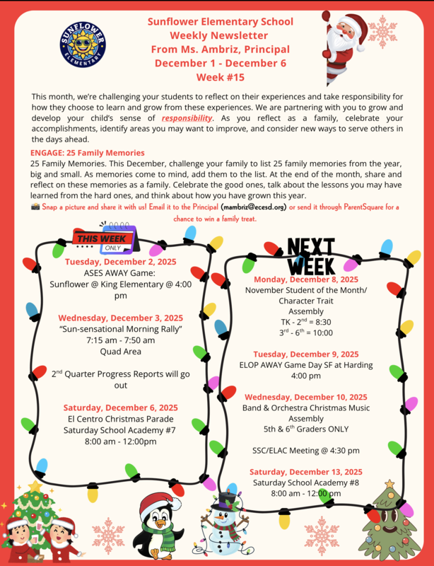 Sunflower Weekly Newsletter Week #15