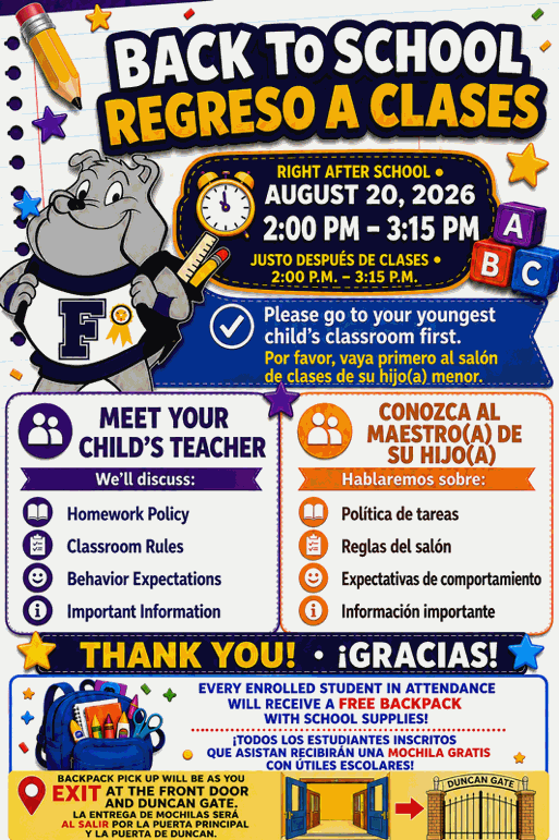 back to school flyer with details