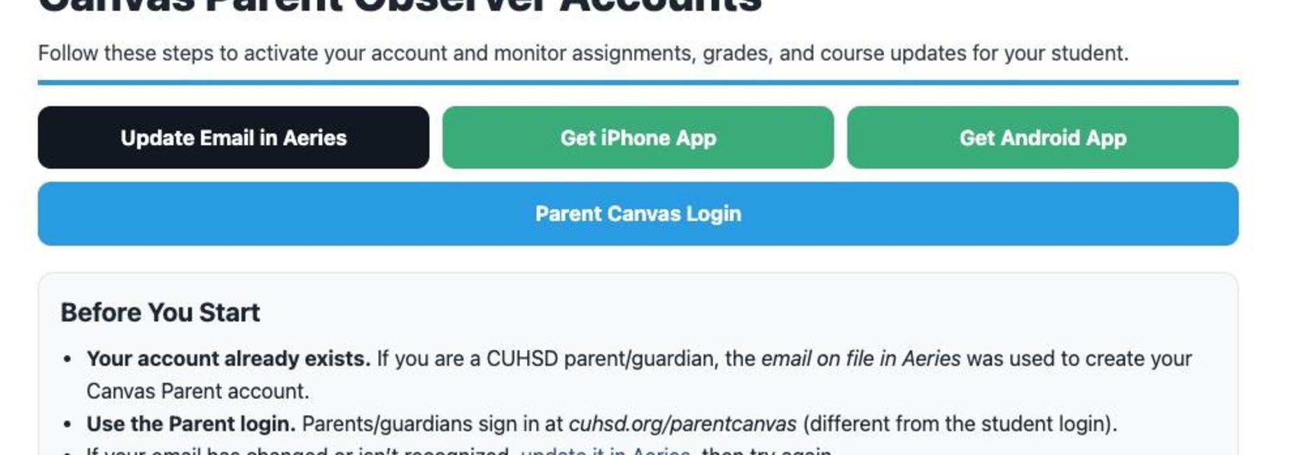 Canvas support banner