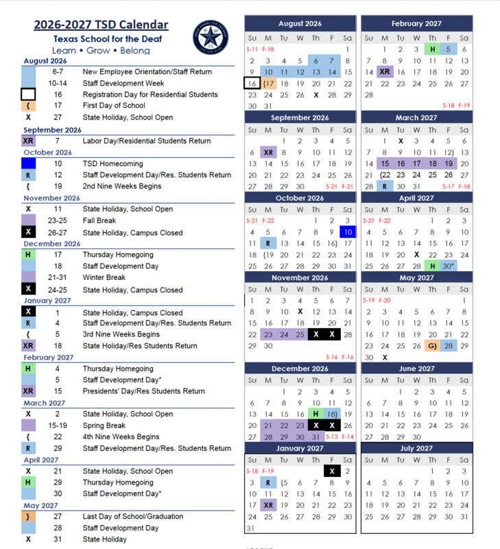 2026-2027 TSD Calendar